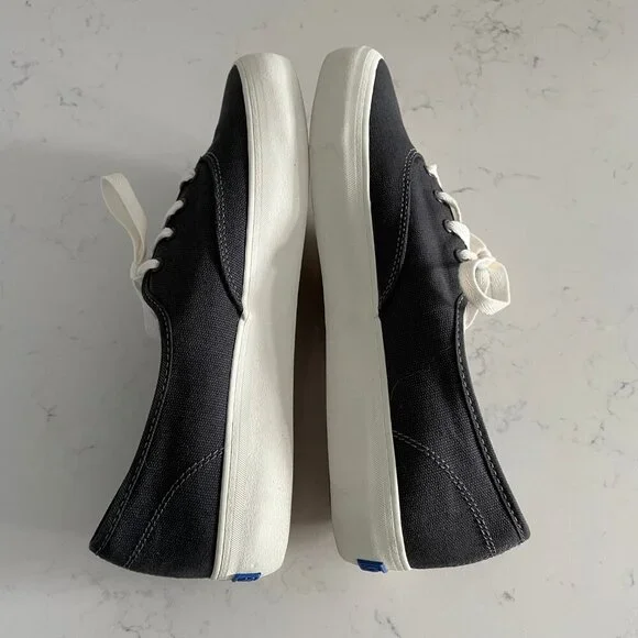 Keds Champion Lace Up Canvas Casual Sneakers w Softerra Black + White Sz 10 NWT - Picture 5 of 10